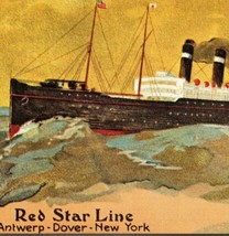 c1980 Red Star Line Reproduction 1900s Ad ONRS Chrome Postcard Unposted - £5.48 GBP
