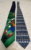 Mickey Unlimited Mens Silk Goofy Golf And Polyester Mouse Necktie. 2 Vtg Ties. - £10.04 GBP