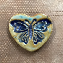 Butterfly Pendant Lapel Hat Pin - Heart Shaped - £7.86 GBP