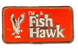 Fish Hawk Embroidered Patch Unused Rod Angler Lure 3 7/8&quot; x 2&quot; Vintage I... - £49.70 GBP