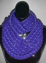 Hand Crochet Loop Infinity Circle Scarf/Neckwarmer #139 Purple/Lavender New - £11.07 GBP