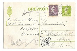 Denmark 15 ore uprated with 10 ore Postal Stationery Card Aarhus to Iowa... - $4.95