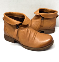 MIZ MOOZ RUCHED SOFT  LEATHER  BOOTIE SIDE ZIP CAMEL  37EU / 7US NEW # Z... - $39.95
