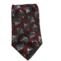 Enrico Sarchi Burgundy and Blue Tie Paisley Necktie Polyester 4 Inch 57 ... - £7.74 GBP