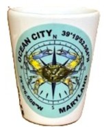 Ocean City Md Compass Shot Glass - $10.95