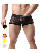 Men&#39;s Mesh and Sheer Trunks with Stylish Logo Waistband - Ultimate Comfo... - £5.49 GBP