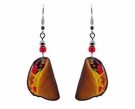 Taco Mexican Food Graphic Dangle Earrings - Womens Fashion Handmade Jewe... - £11.63 GBP