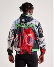 JEAN MICHAEL BASQUIAT x MEMBERS ONLY Black ALL OVER Print Men Jacket Art... - £38.94 GBP