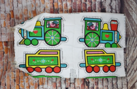 Vintage Animal Train Set Fabric Panel Spring Mills Cut Sew Zoo Pillow Giraffe - £32.73 GBP