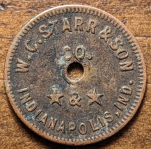 W. C. Starr &amp; Son Indianapolis, Indiana IN ID Maker Tag Token - From Hor... - $12.19