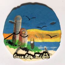 Ocean City Maryland MD souvenir fridge magnet painted sand dollar beach ... - £7.98 GBP