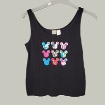 Mickey Mouse Womens Tank Top Shirt Medium Black Disney Fans - $6.98