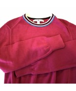 Tommy Hilfiger Womens Sweater Fleece Shirt Vintage Pink Large L Scoop Neck - $8.90