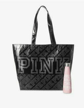 Victoria&#39;s Secret Pink Stainless Steel Pink Water Bottle &amp; Reusable Tote Bag - £18.98 GBP
