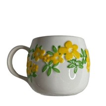 Starbucks yellow flower 2007 ceramic mug bright cheerful collector coffe... - $14.50