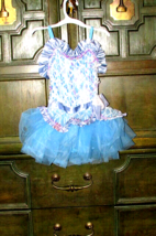 Curtain Call blue/white sequined TUTU dance costume 4c (Nclst 1) - £17.25 GBP