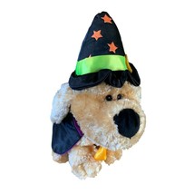 Snuggle Toy Plush Stuffed Animal Dog Puppy As Witch Cape &amp; hat 10 in Length - £9.72 GBP