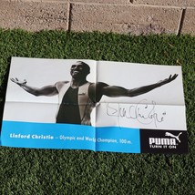 Linford Christie Signed Autograph Poster 23.5&quot; by 15.5&quot; Olympus Gold Med... - $79.15