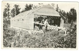 Real Photo Postcard RPPC 1917 -Machine Shed Being Built - Named AZO unstamped - £7.45 GBP