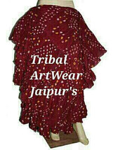 Deep Burgundy 25Yard Tribal Gypsy Jaipur Authentic Gypsy ATS Skirt - £78.62 GBP