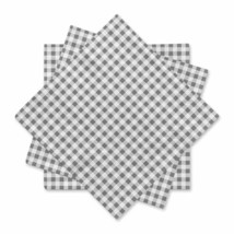 Disposable Paper Napkins Grey And White Gingham For Dinner Picnic And Parties (P - £15.63 GBP
