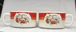 2 Campbell Tomato Soup Mug Bowl Microwave Safe 12 Oz 2000 CSC - £10.77 GBP