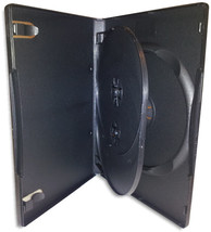 Triple-Disc =Black= 14Mm Dvd Box With Hinged Flap 10-Pak - £31.45 GBP