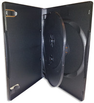 Triple-Disc =Black= 14Mm Dvd Box With Hinged Flap 10-Pak - £28.76 GBP