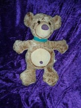 Manhattan Toy Stuffed Plush Teddy Bear Tan Brown White Blue Collar Purpl... - £77.86 GBP