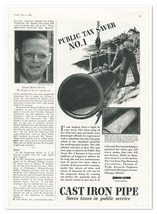 Print Ad Cast Iron Pipe Tax Saver No. 1 Vintage 1938 3/4-Page Advertisement - £7.66 GBP