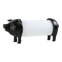 Pig Paper Towel Holder Black Vintage Decorative Animal Tissue Towel Disp... - $158.39