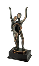 Scratch &amp; Dent Contemporary Polished Bronze Finish Dancing Couple Statue - £19.41 GBP