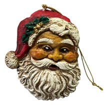 Santa Face Christmas Tree Ornament Santa Claus Head 3 Inch Holiday Folk Art - £7.93 GBP