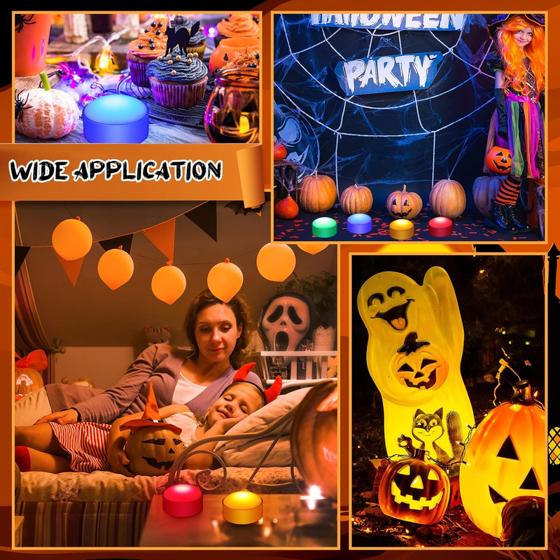 4 Pieces Halloween LED Pumpkin Lights with Remote 16 Multi Colors Timer Colored  Item image 7