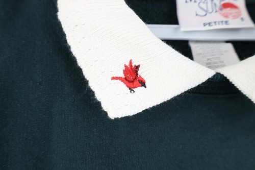 Vintage 90s Streetwear Womens Petite Medium Christmas Dog Cat Snowman Sweatshirt Item image 6