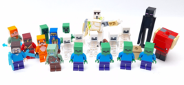 Lego Minecraft Figure Lot 20 Minifigure Skeleton Zombies Golem - $52.90