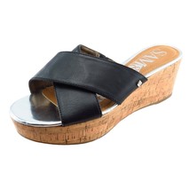Sam &amp; Libby Size 7.5 M Black Slides Synthetic Women Sandal Shoes - $19.75