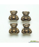 Lot of 4 Solid Brass Teddy Bear Knob Vintage Cabinet Door Brass KNOB Dra... - $38.97 CAD