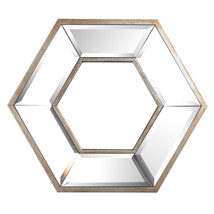 A&amp;B Home Decorative Hexagon Wall Mirror 14&quot; x12&quot; - £39.10 GBP