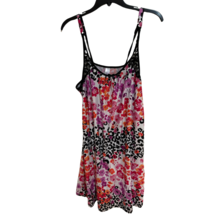 Women's Floral and Leopard Print Chemise Size M Adjustable Straps Sleeve... - $11.88