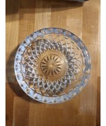 7&quot; Ashtray 1950&#39;s Crystal Glass Mandala with Three Rests Heavy 2.5lbs - $18.71