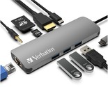 Verbatim 9-in-1 USB C Hub Adapter - 100W Power Delivery, USB 3.0, SD Car... - $31.99