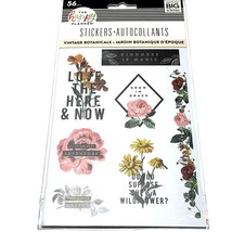 The Happy Planner Stickers Vintage Botanicals 56 pieces Flowers Quotes Phrases - £11.37 GBP