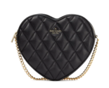 New Kate Spade Love Shack Quilted Heart Crossbody Purse Black - £93.67 GBP