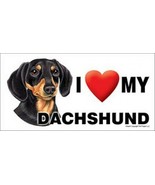 I (Heart) Love my DACHSHUND Blk/Tan Car Fridge Dog Magnet 4x8 USA Waterp... - £5.27 GBP