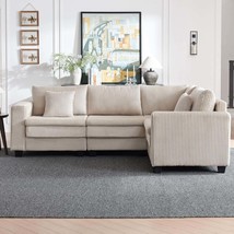 Beige Corduroy Modular Sectional Sofa Set - $850.99
