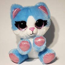 Zuru Coco Surprise Roxy 6&quot; Cat Kitten Plush Blue White Pink Sparkly Eyes - £9.55 GBP