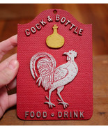 Vintage EMIG “Cock &amp; Bottle Food Drink” Repro Cast Metal Tavern Bar Sign... - £31.26 GBP