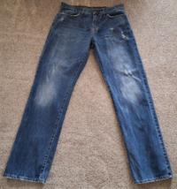 American Eagle Jeans Mens 32X34(33) Relaxed Straight Distressed Medium Wash - $20.85