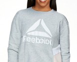 Reebok Women&#39;s Journey French Terry Cropped Crew Sweatshirt, Grey Heathe... - $25.73